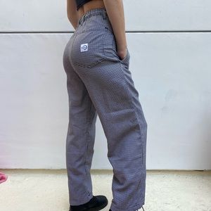 Gingham loose pants